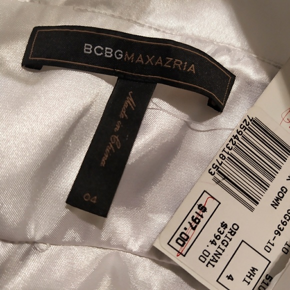 NWT BCBGMaxazria BCBG White Silk Formal Dress Gown - Picture 7 of 7